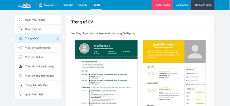 Mywork là website tìm việc có thâm niên trên thị trường Việt