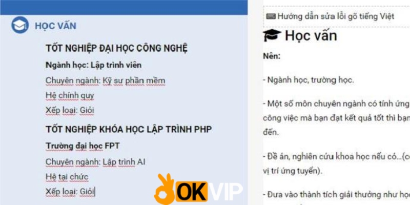 Trình độ học vấn là nội dung được đánh giá cao nhất trong CV