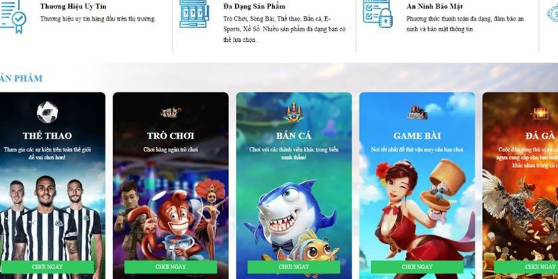 Nhiều dòng game cực hot với giao diện nổi bật